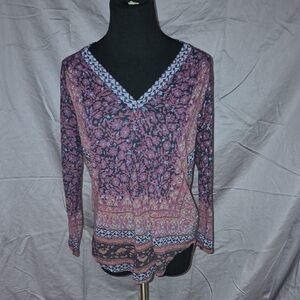 Floral V-Neck Women's Top